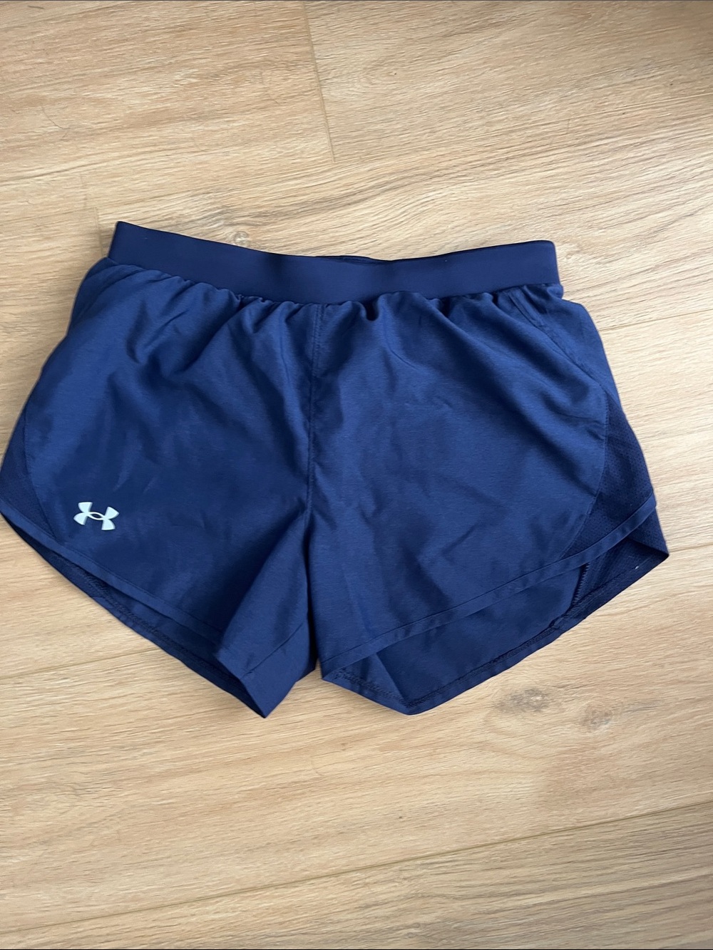 Under Armour Women's Dark Blue (Heathered)Lined Athletic Running Shorts